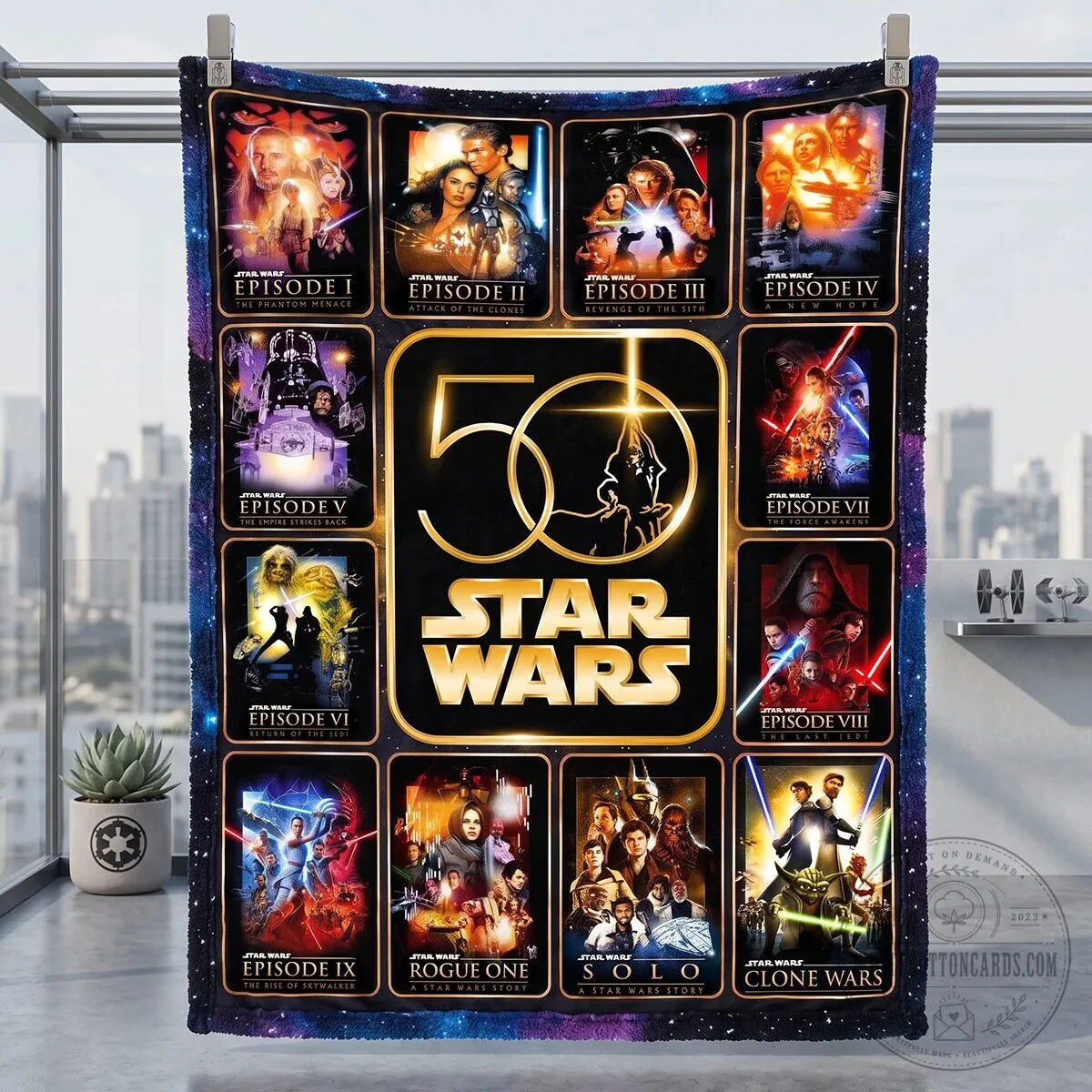 Star Wars 50th Anniversary Movie Posters Collection Fleece Blanket 11 Star Wars 50th Anniversary Movie Posters Collection Fleece Blanket