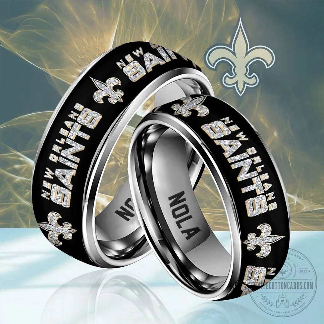 New Orleans Saints Football Team Black and Gold Ring