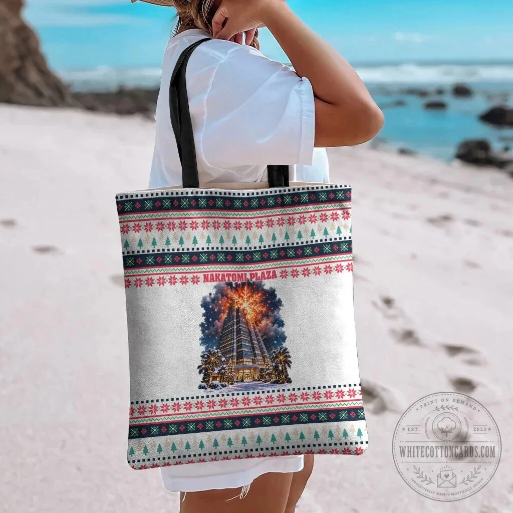 Nakatomi Plaza Christmas Explosion Ugly Sweater Pattern Tote Bag 10 Nakatomi Plaza Christmas Explosion Ugly Sweater Pattern Tote Bag