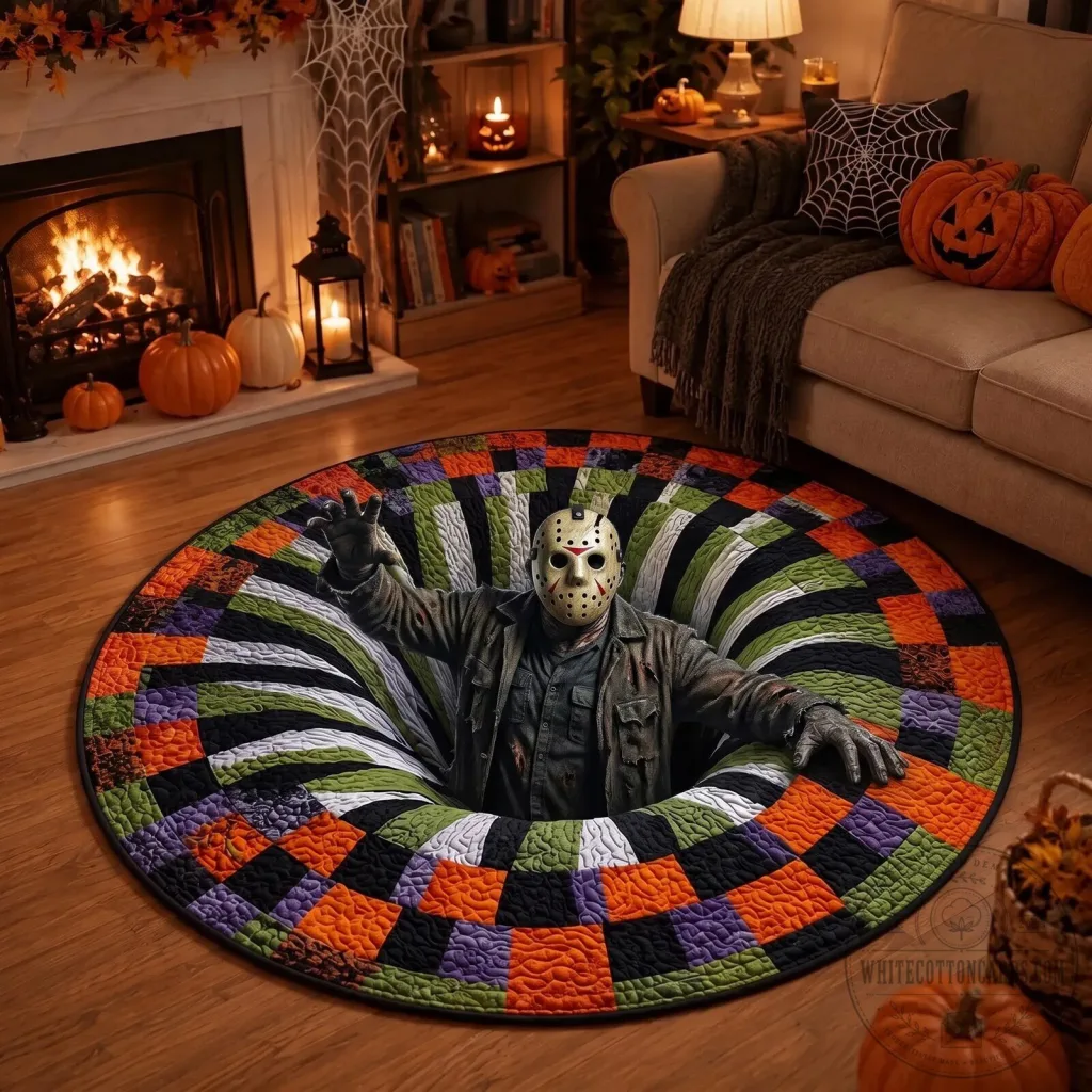 Jason Voorhees Horror Movie Halloween Round Area Rug Jason Voorhees Horror Movie Halloween Round Area Rug