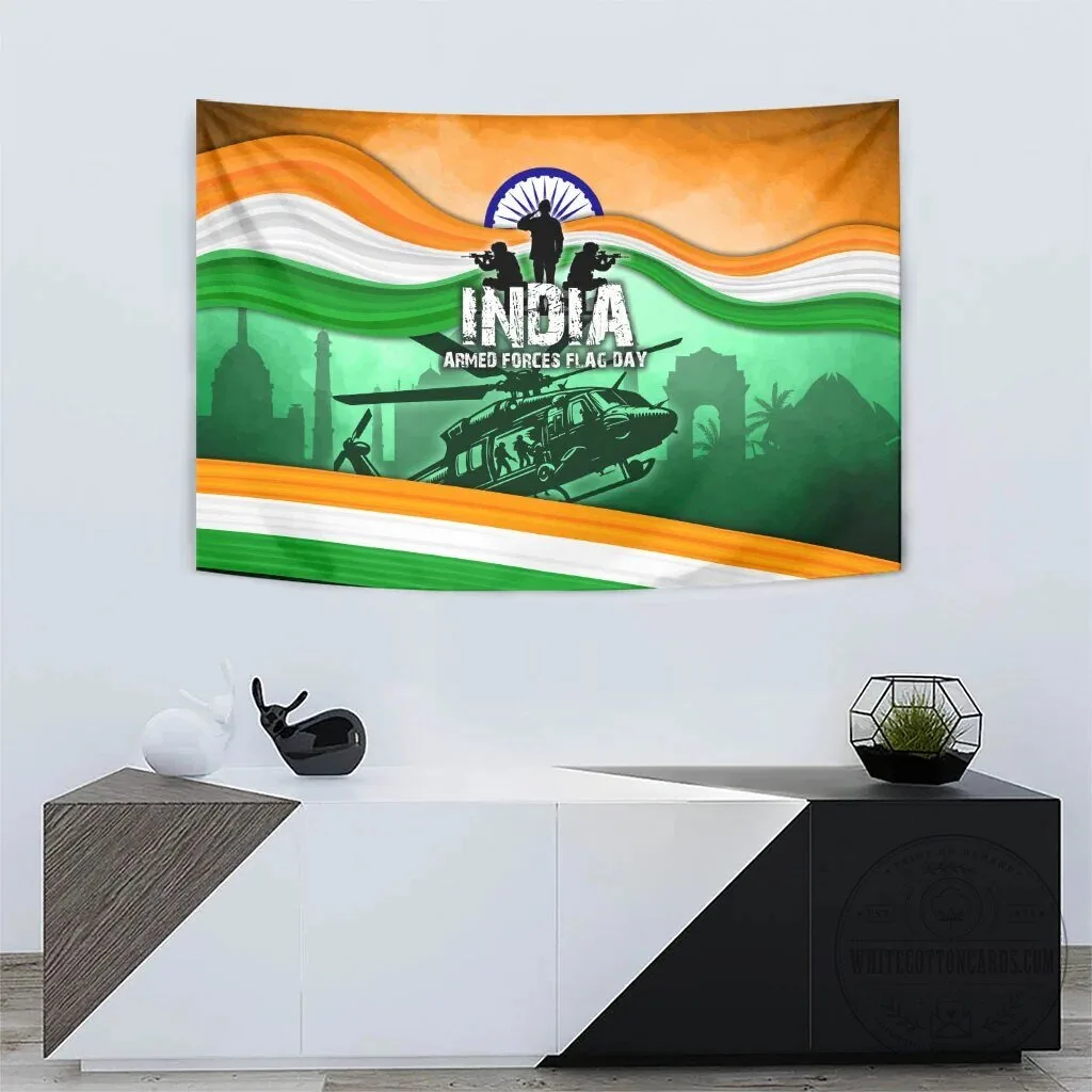 India Armed Forces Flag Day Patriotic Indian Military Wall Hanging Tapestry 10 India Armed Forces Flag Day Patriotic Indian Military Wall Hanging Tapestry