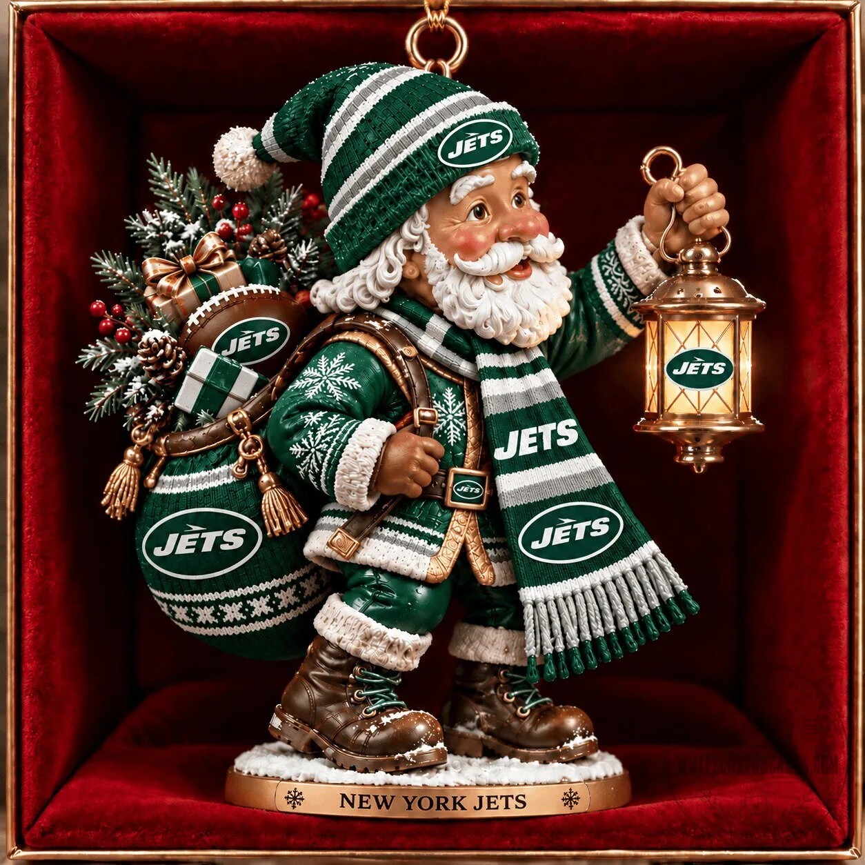 New York Jets Christmas Santa Claus Holiday Ornament Decoration