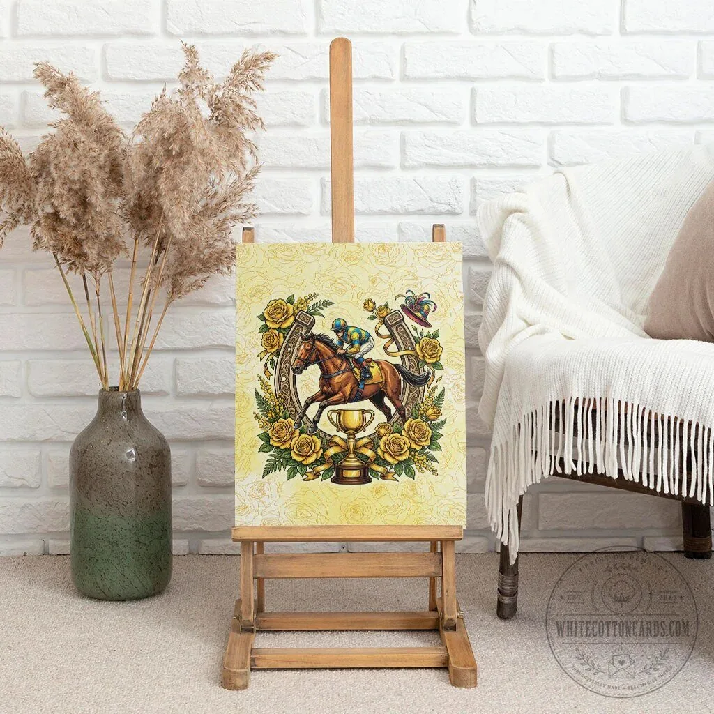Melbourne Horse Race Jockey Floral Horseshoe Yellow Rose Canvas Wall Art 11 Melbourne Horse Race Jockey Floral Horseshoe Yellow Rose Canvas Wall Art