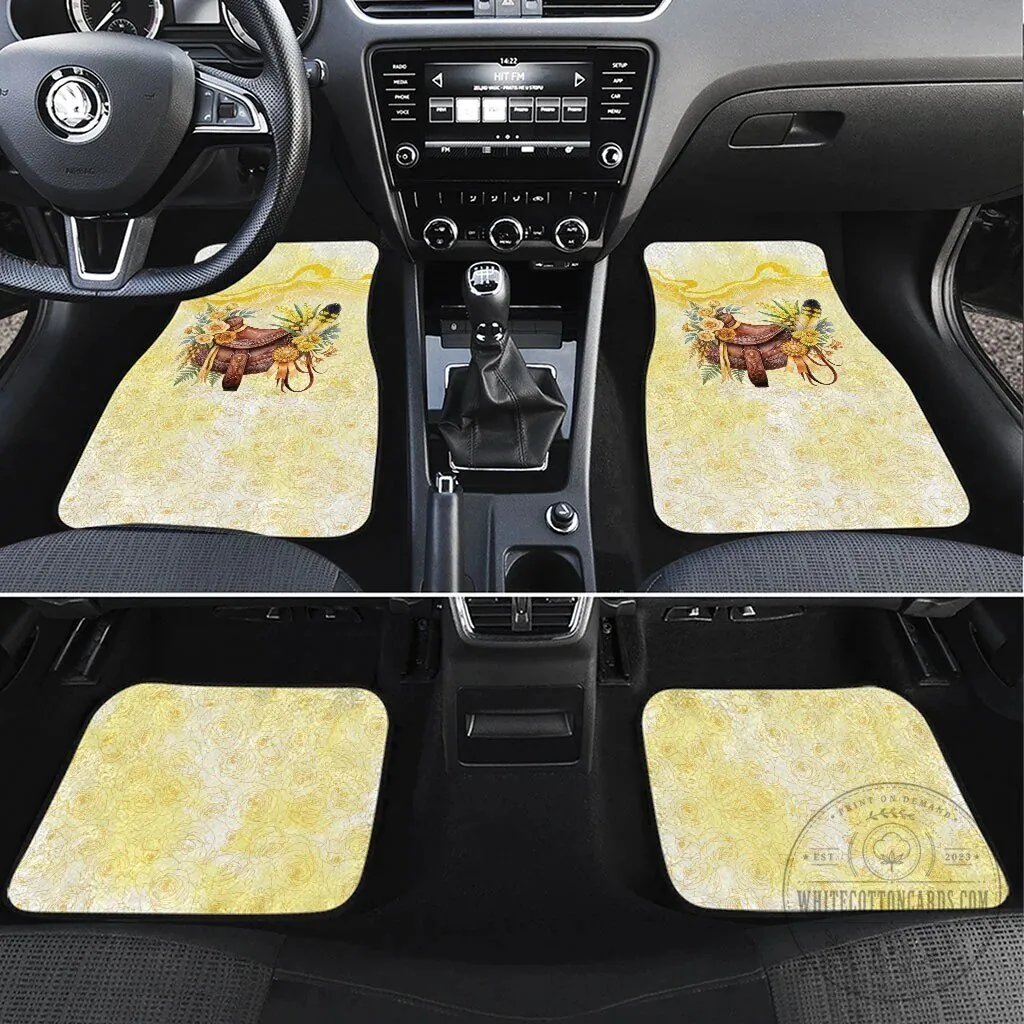 Melbourne Horse Floral Saddle Car Mat Set Yellow Rose With Wattle Flowers 8 Melbourne Horse Floral Saddle Car Mat Set Yellow Rose With Wattle Flowers