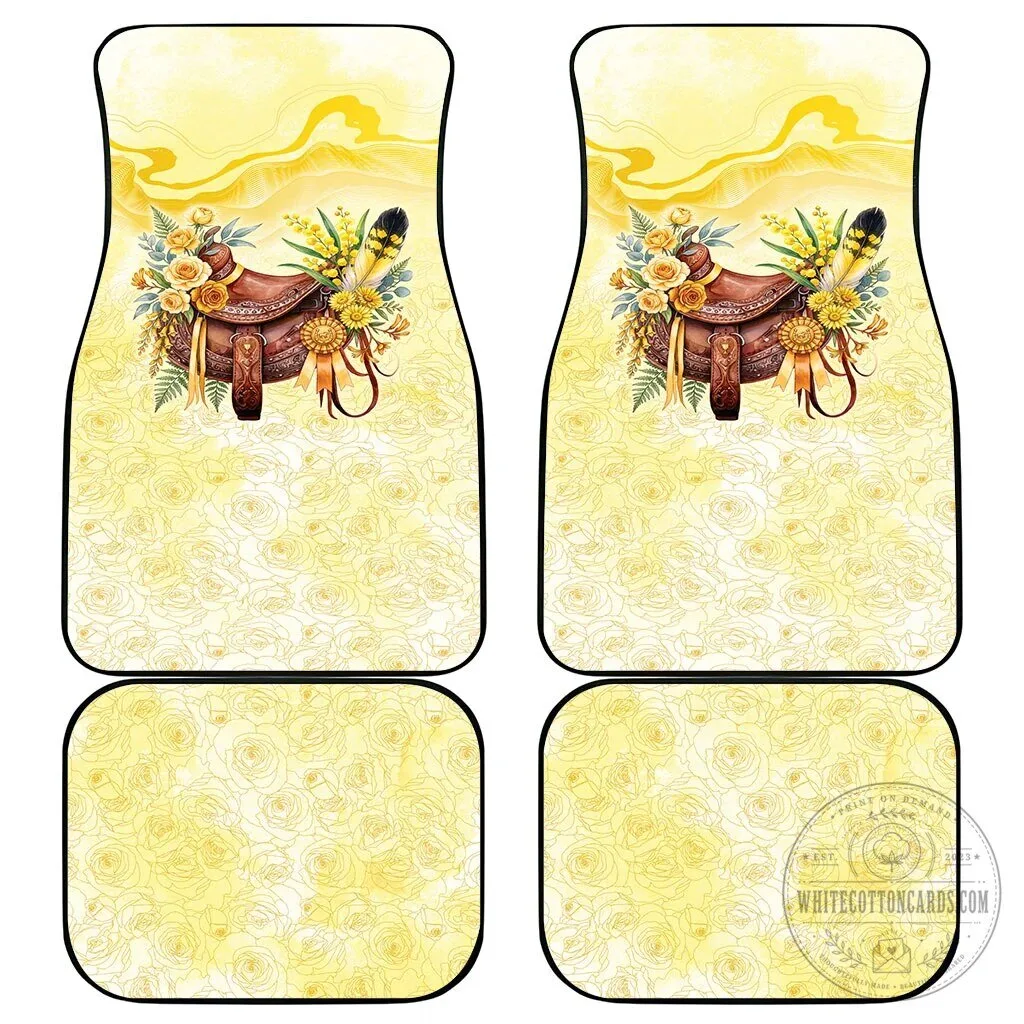 Melbourne Horse Floral Saddle Car Mat Set Yellow Rose With Wattle Flowers 9 Melbourne Horse Floral Saddle Car Mat Set Yellow Rose With Wattle Flowers