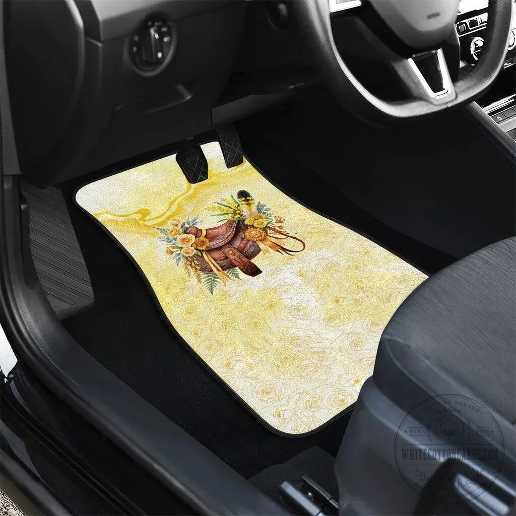 Melbourne Horse Floral Saddle Car Mat Set Yellow Rose With Wattle Flowers 13 Melbourne Horse Floral Saddle Car Mat Set Yellow Rose With Wattle Flowers