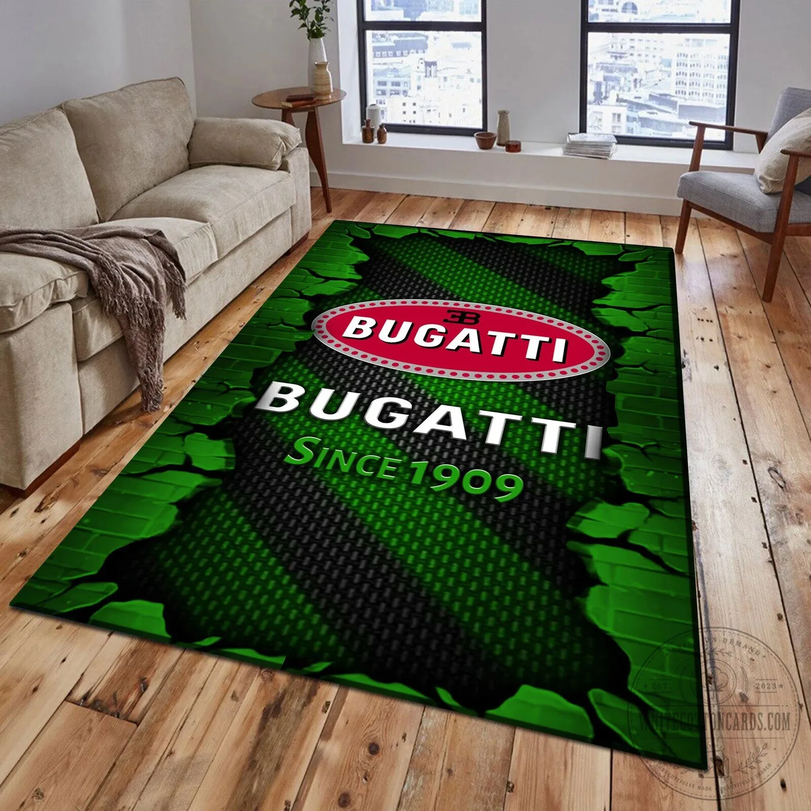 Bugatti Since 1909 Luxury Car Logo Red Brick Pattern Area Rug 14 Bugatti Since 1909 Luxury Car Logo Red Brick Pattern Area Rug