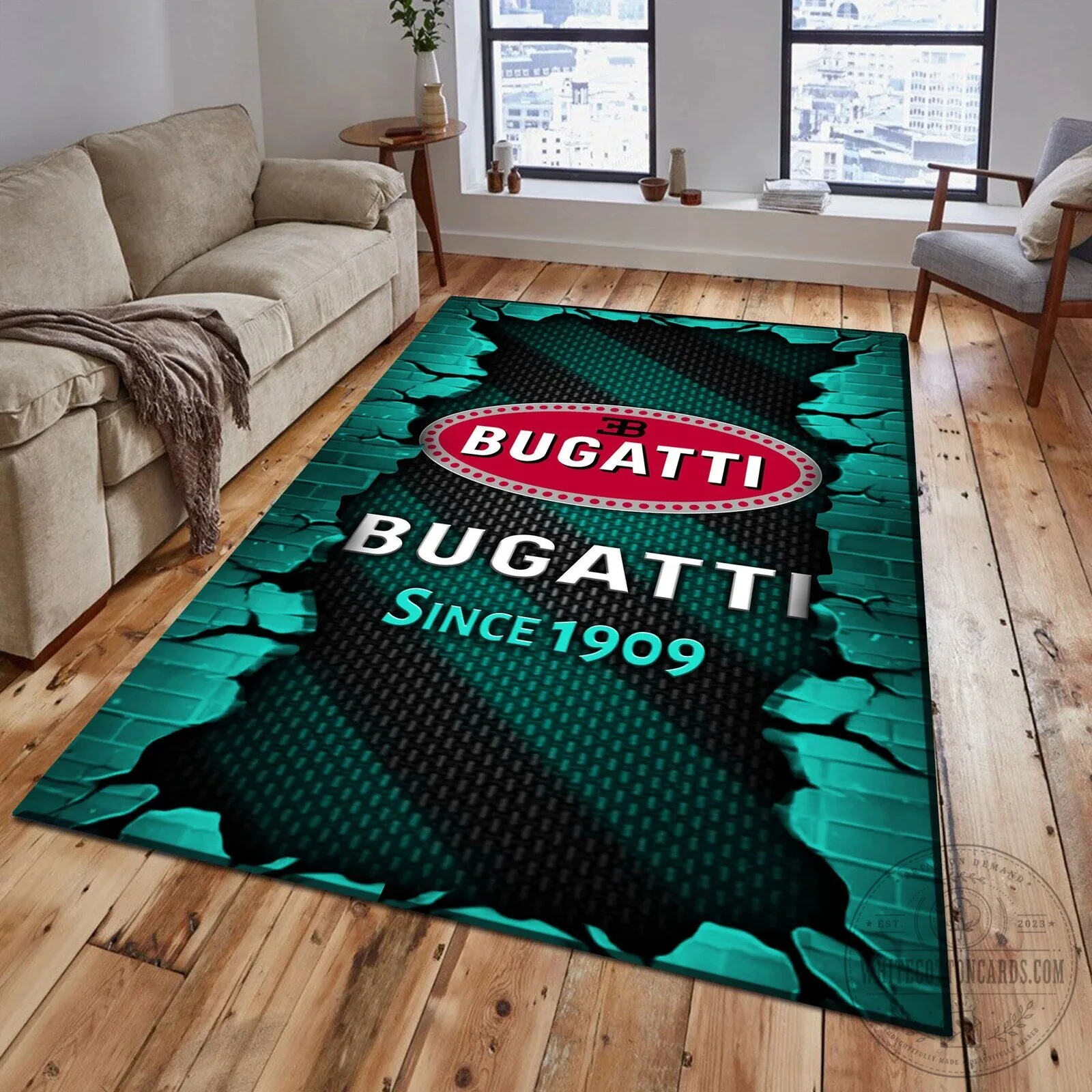 Bugatti Since 1909 Luxury Car Logo Red Brick Pattern Area Rug 15 Bugatti Since 1909 Luxury Car Logo Red Brick Pattern Area Rug