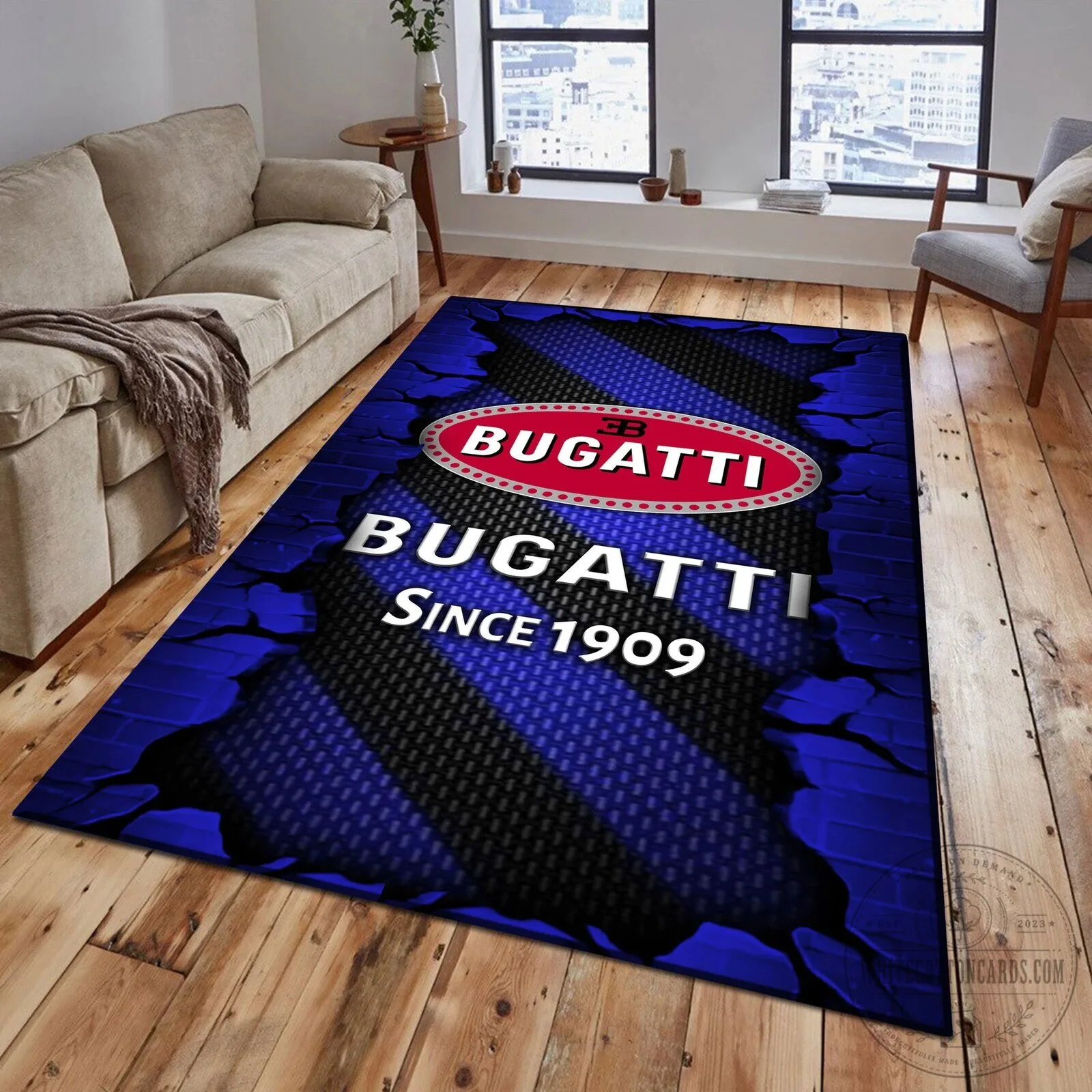 Bugatti Since 1909 Luxury Car Logo Red Brick Pattern Area Rug 17 Bugatti Since 1909 Luxury Car Logo Red Brick Pattern Area Rug