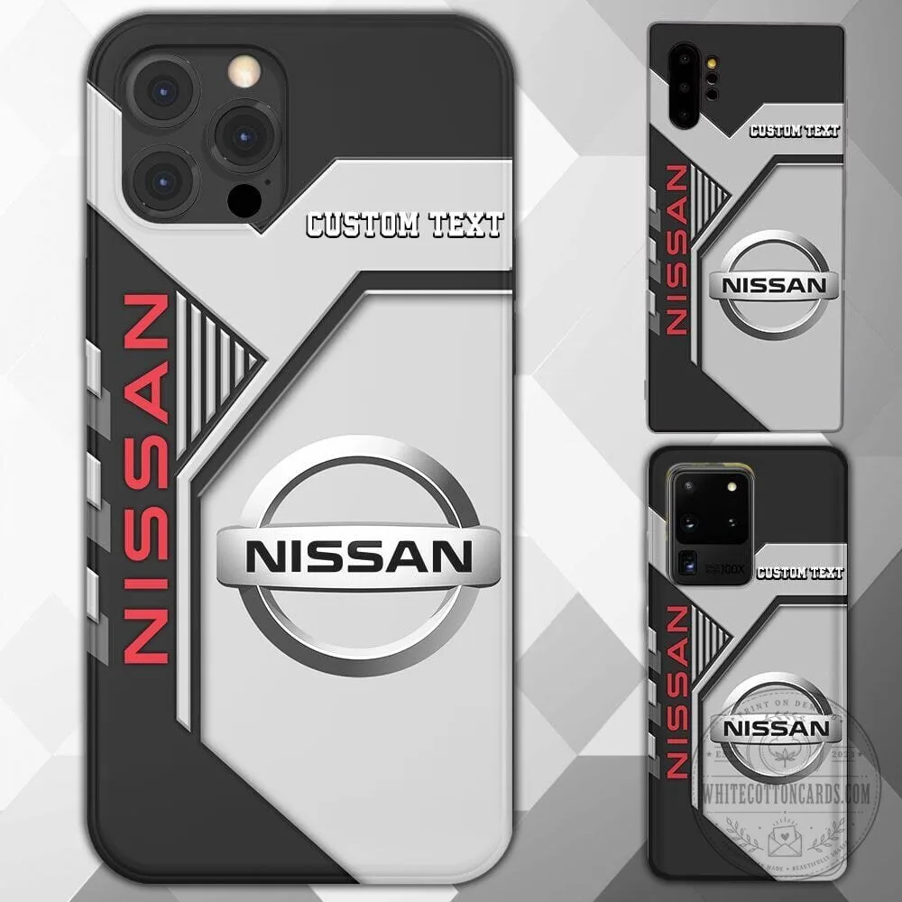 Nissan Custom Text Car Logo Design Black and White Phone Case 4 Nissan Custom Text Car Logo Design Black and White Phone Case