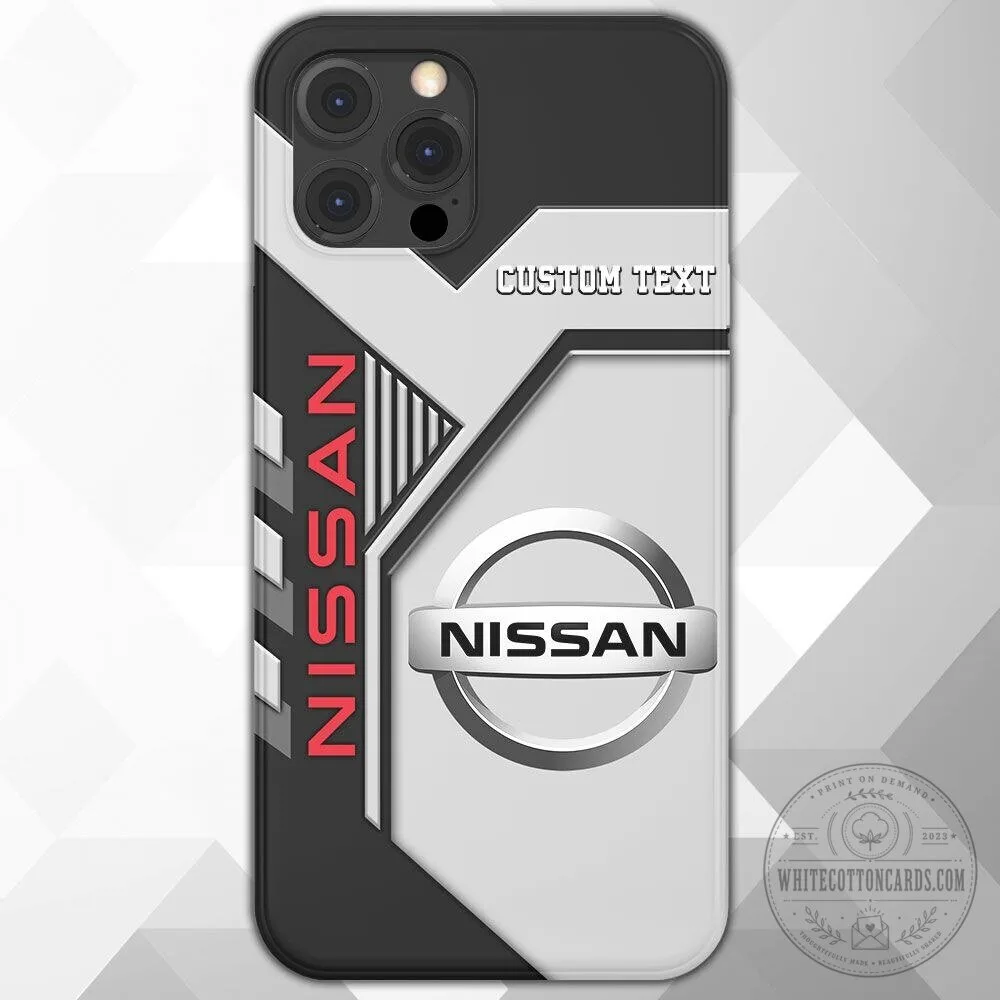Nissan Custom Text Car Logo Design Black and White Phone Case 5 Nissan Custom Text Car Logo Design Black and White Phone Case