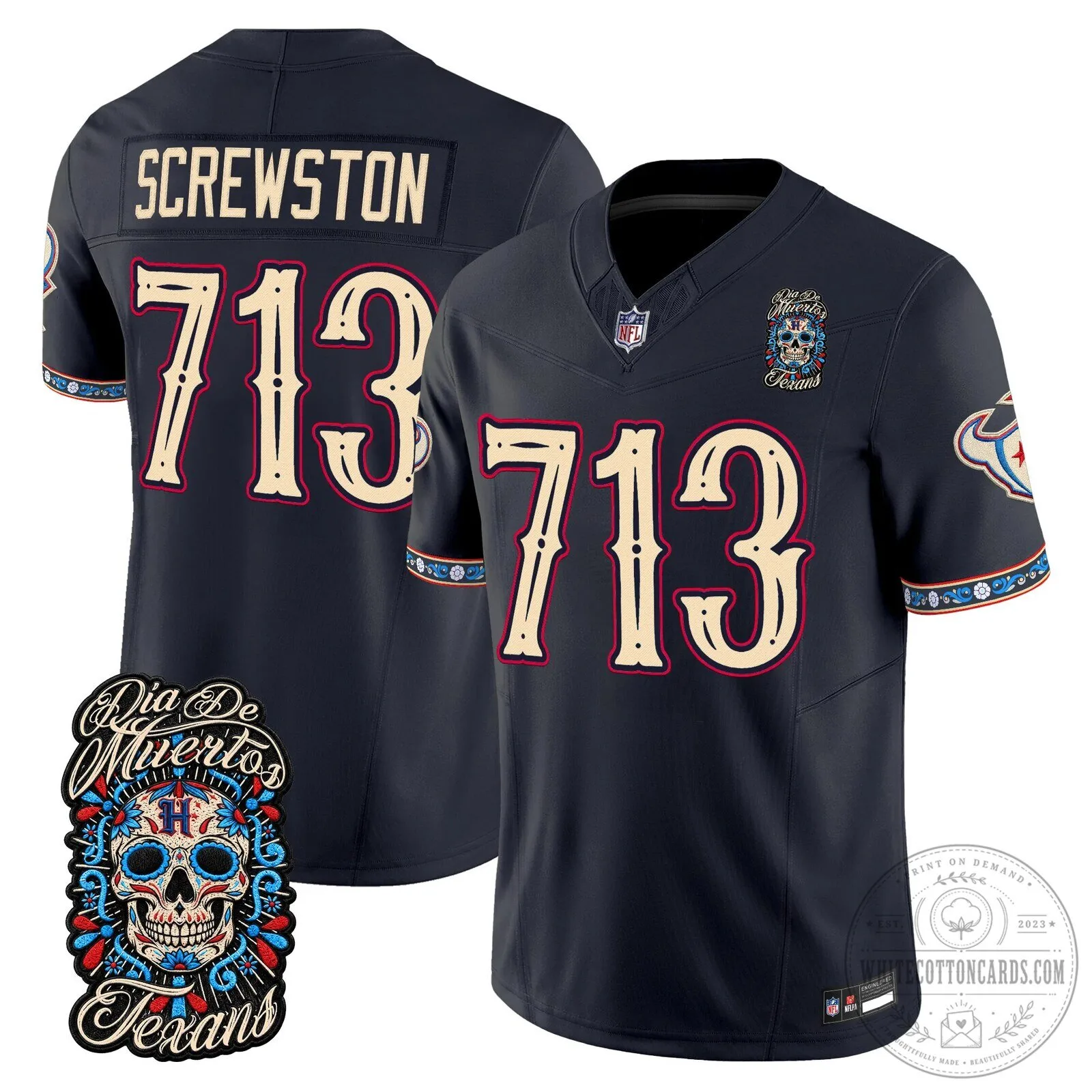 Anderson Jr. 51 Football Jersey for Houston Texans - Dia de los Muertos Edition 41 Anderson Jr. 51 Football Jersey for Houston Texans - Dia de los Muertos Edition