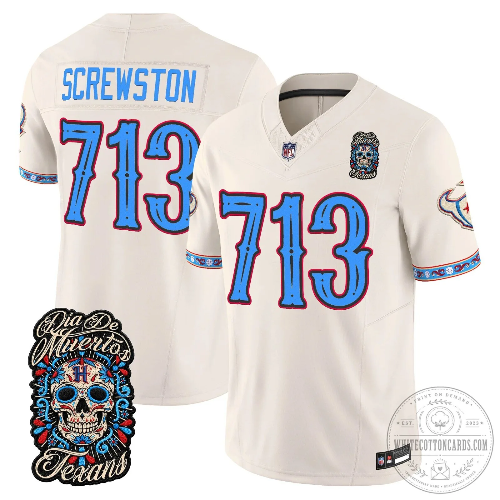 Anderson Jr. 51 Football Jersey for Houston Texans - Dia de los Muertos Edition 50 Anderson Jr. 51 Football Jersey for Houston Texans - Dia de los Muertos Edition