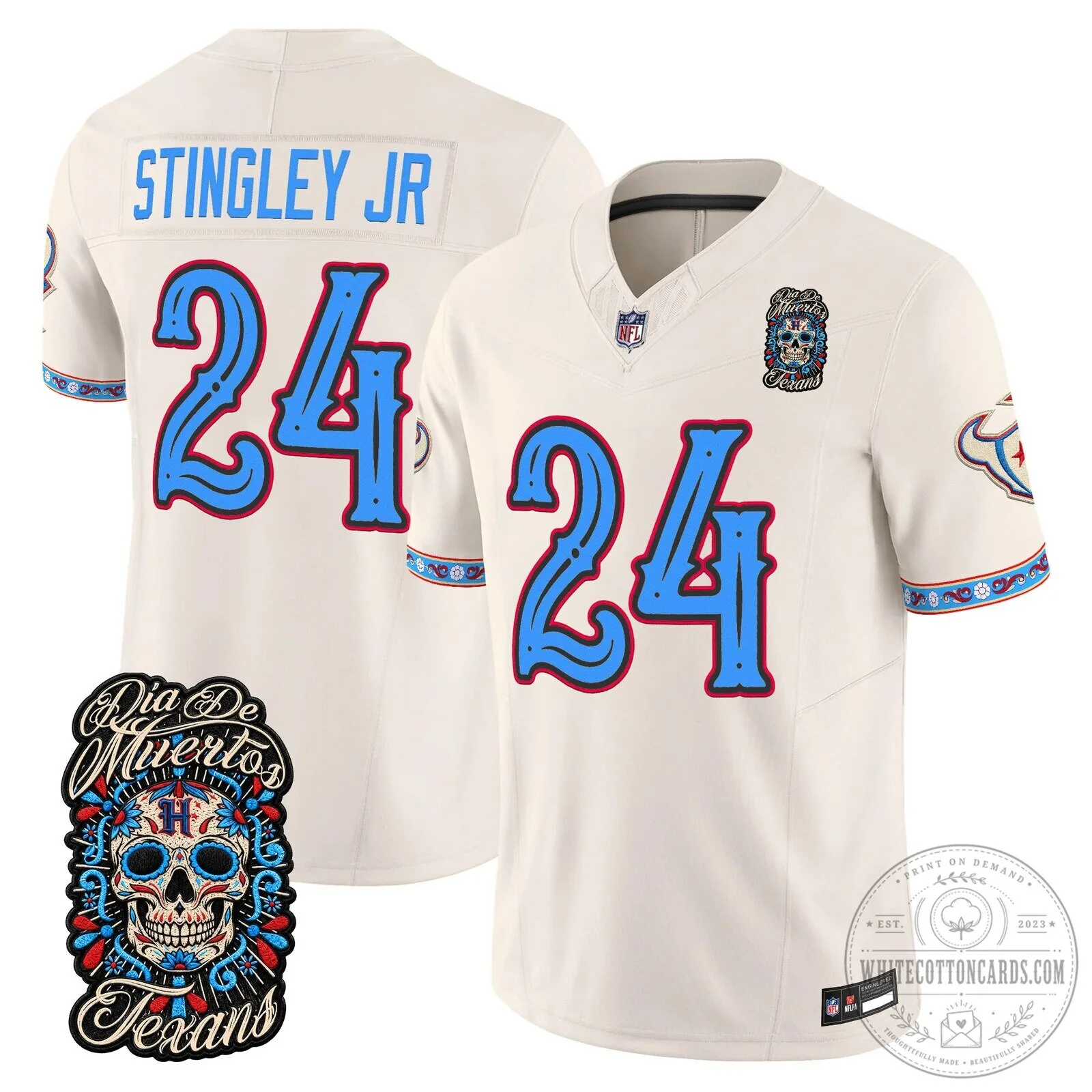 Anderson Jr. 51 Football Jersey for Houston Texans - Dia de los Muertos Edition 53 Anderson Jr. 51 Football Jersey for Houston Texans - Dia de los Muertos Edition