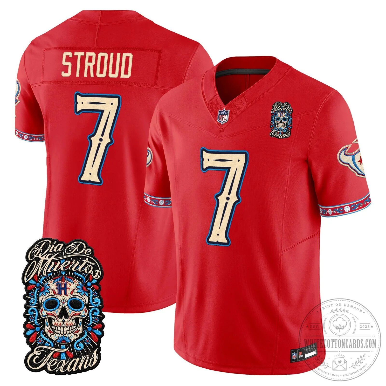 Anderson Jr. 51 Football Jersey for Houston Texans - Dia de los Muertos Edition 66 Anderson Jr. 51 Football Jersey for Houston Texans - Dia de los Muertos Edition