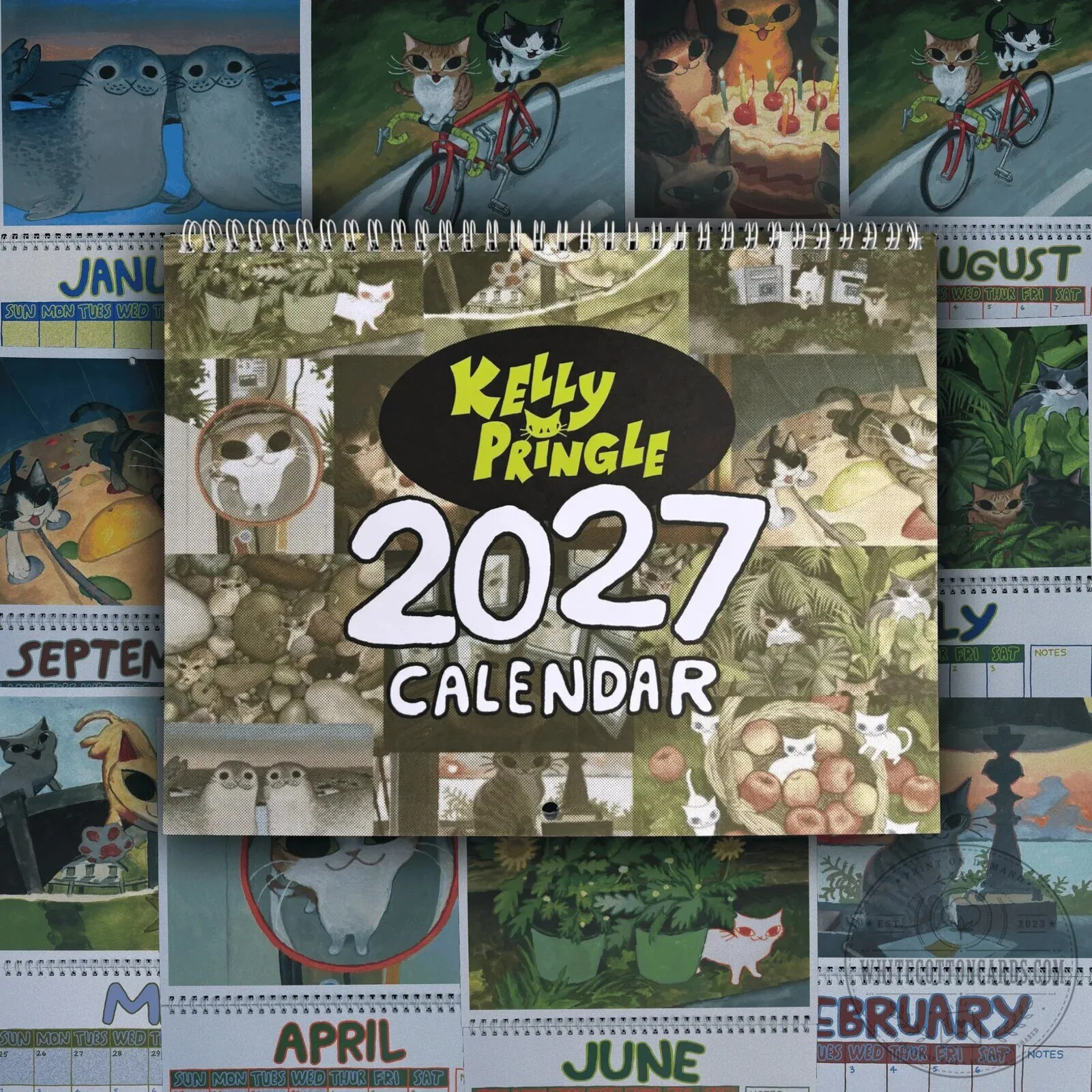 Kelly Pringle 2027 Calendar with Cats and Seals Artwork 9 Kelly Pringle 2027 Calendar with Cats and Seals Artwork