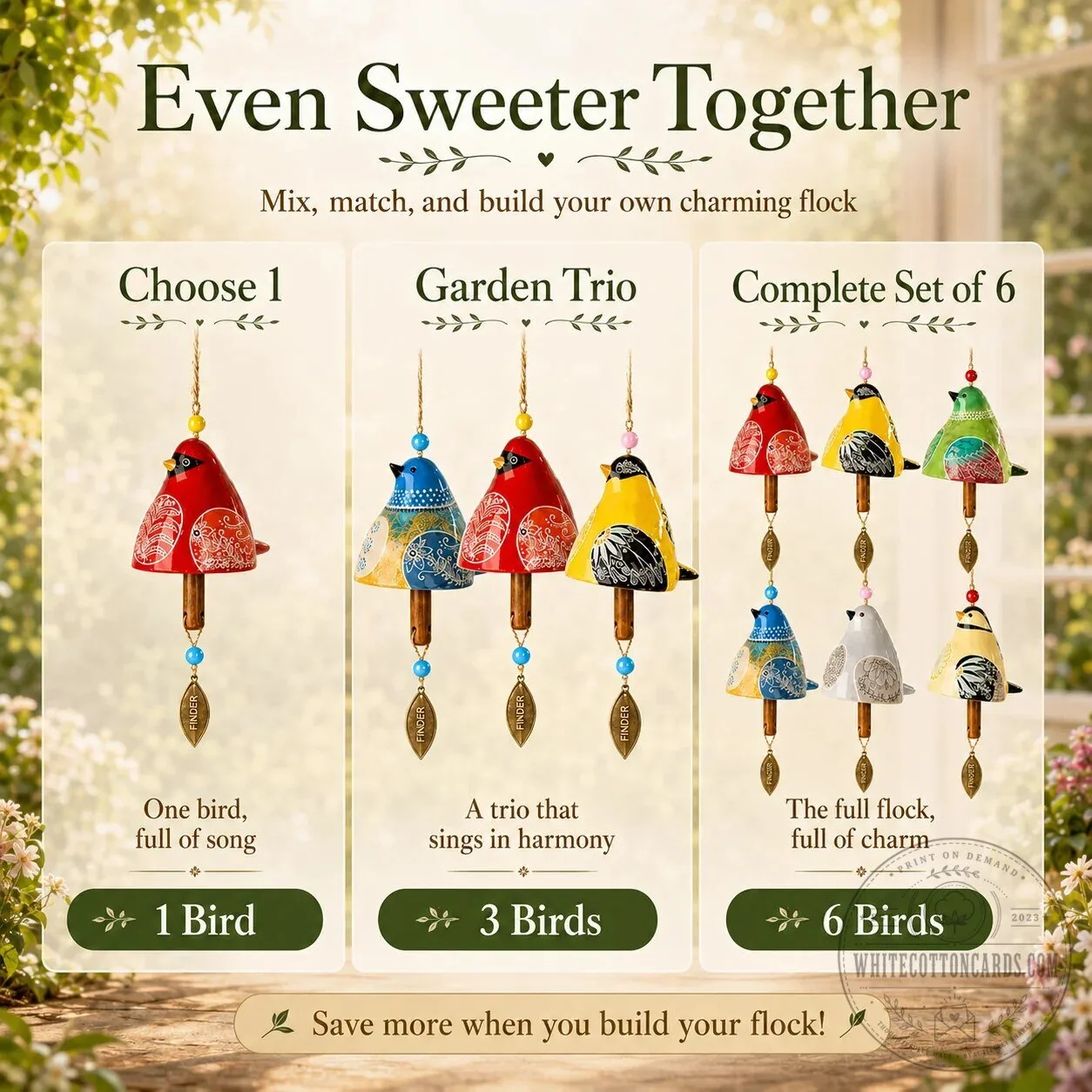 Hand-Painted Ceramic Garden Songbird Wind Chime for Porches and Gardens 25 Hand-Painted Ceramic Garden Songbird Wind Chime for Porches and Gardens