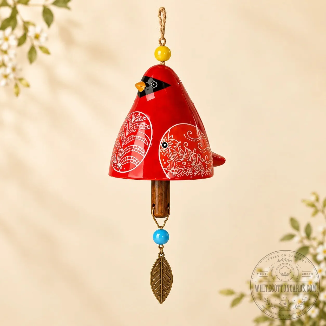 Hand-Painted Ceramic Garden Songbird Wind Chime for Porches and Gardens 28 Hand-Painted Ceramic Garden Songbird Wind Chime for Porches and Gardens