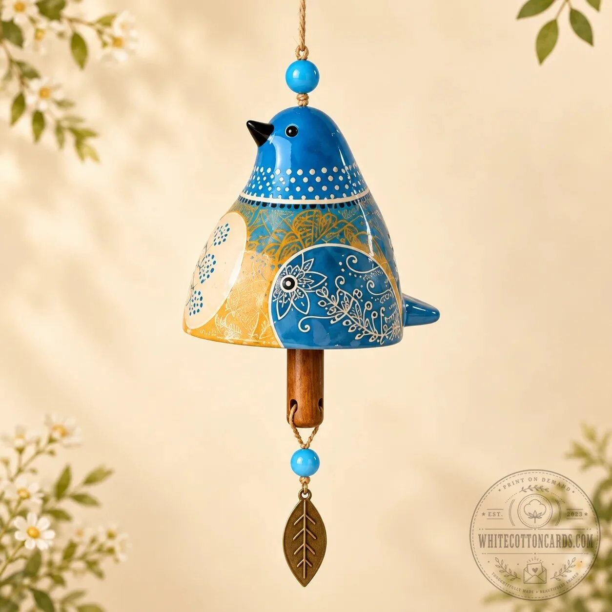 Hand-Painted Ceramic Garden Songbird Wind Chime for Porches and Gardens 31 Hand-Painted Ceramic Garden Songbird Wind Chime for Porches and Gardens
