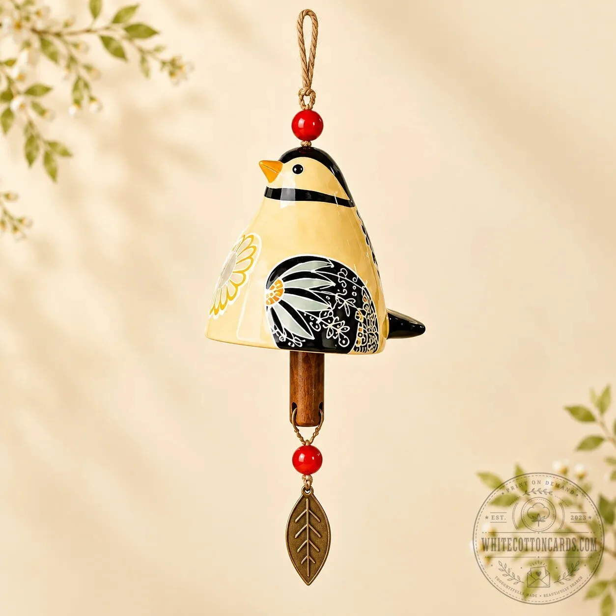Hand-Painted Ceramic Garden Songbird Wind Chime for Porches and Gardens 33 Hand-Painted Ceramic Garden Songbird Wind Chime for Porches and Gardens